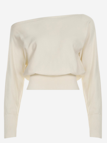 TIANA | Jersey de punto asimétrico hombro al aire