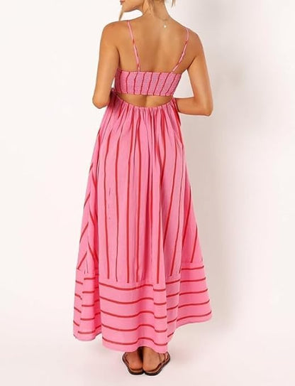 FREYA | Vestido largo con rayas