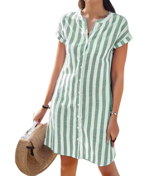 ROXANA | Vestido camisero a rayas