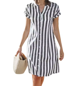 ROXANA | Vestido camisero a rayas