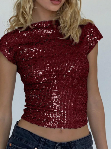 SABINA | Top ajustado de lentejuelas