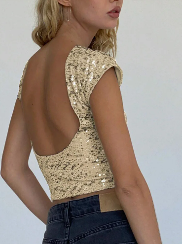 SABINA | Top ajustado de lentejuelas