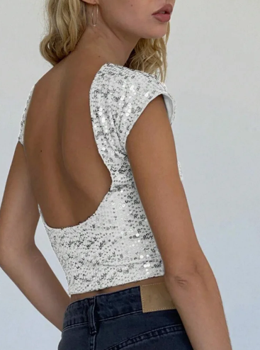 SABINA | Top ajustado de lentejuelas