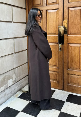 ABRIGO MEZCLA DE LANA CUELLO EMBUDO