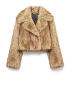 CHAQUETA CORTA EFECTO PELO