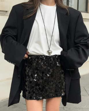 MOONLIGHT | Minifalda lentejuelas cintura alta