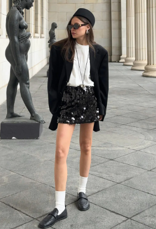 MOONLIGHT | Minifalda lentejuelas cintura alta