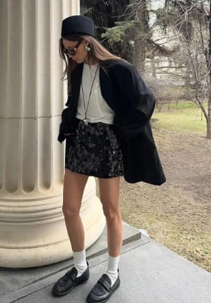 MOONLIGHT | Minifalda lentejuelas cintura alta