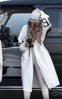 EMPIRE | Abrigo largo punto grueso con capucha