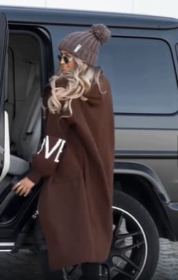 EMPIRE | Abrigo largo punto grueso con capucha