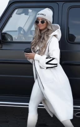 EMPIRE | Abrigo largo punto grueso con capucha