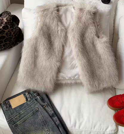 AURIS | Chaleco efecto pelo sin mangas