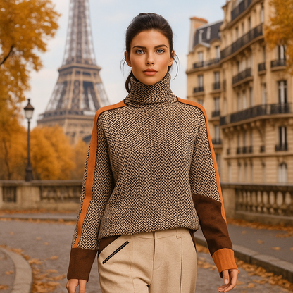 FLORENCIA | Jersey de rayas con cuello alto