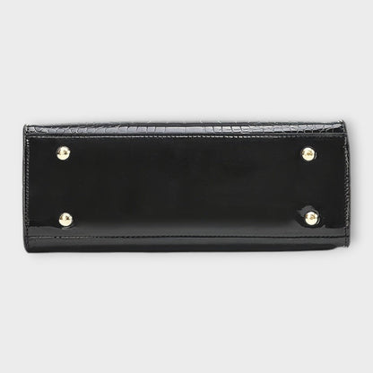 JASMIN | Bolso de mano cocodrilo brillante