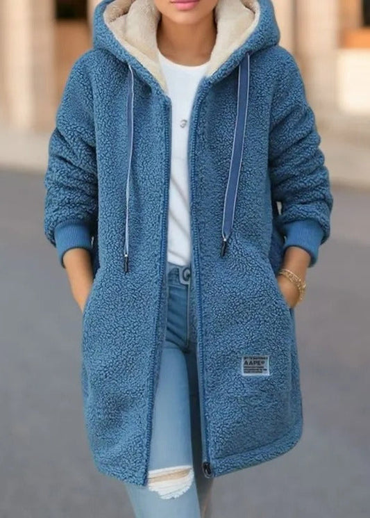 LAILA | Abrigo largo teddy con capucha y forro polar