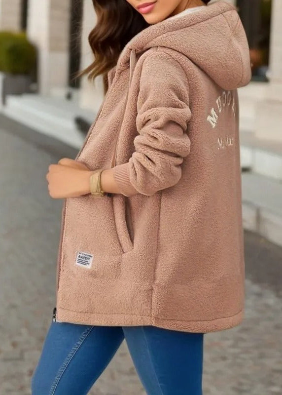 LAILA | Abrigo largo teddy con capucha y forro polar
